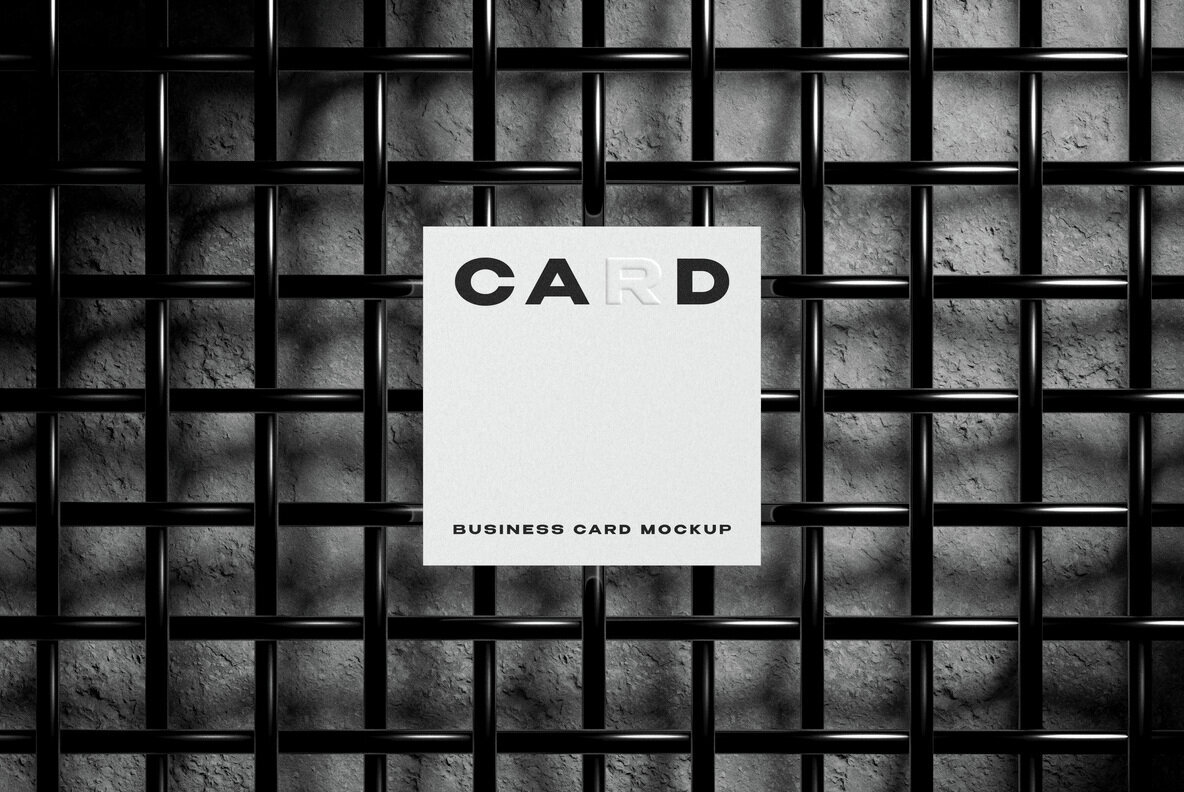 Square Business Card Mockup 1