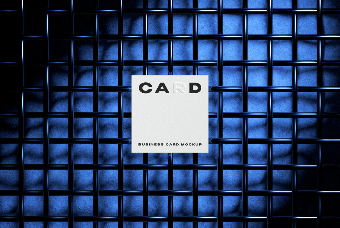 Square Business Card Mockup 2