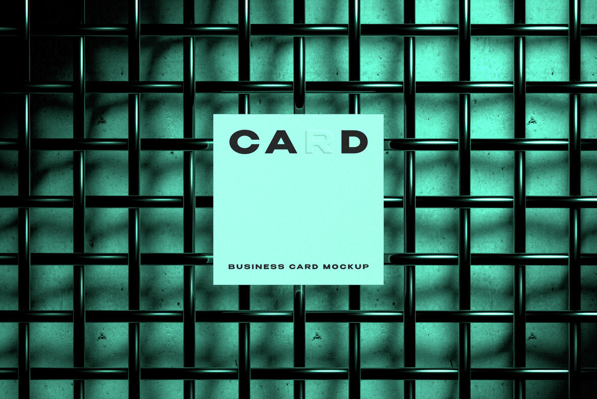 Square Business Card Mockup 3