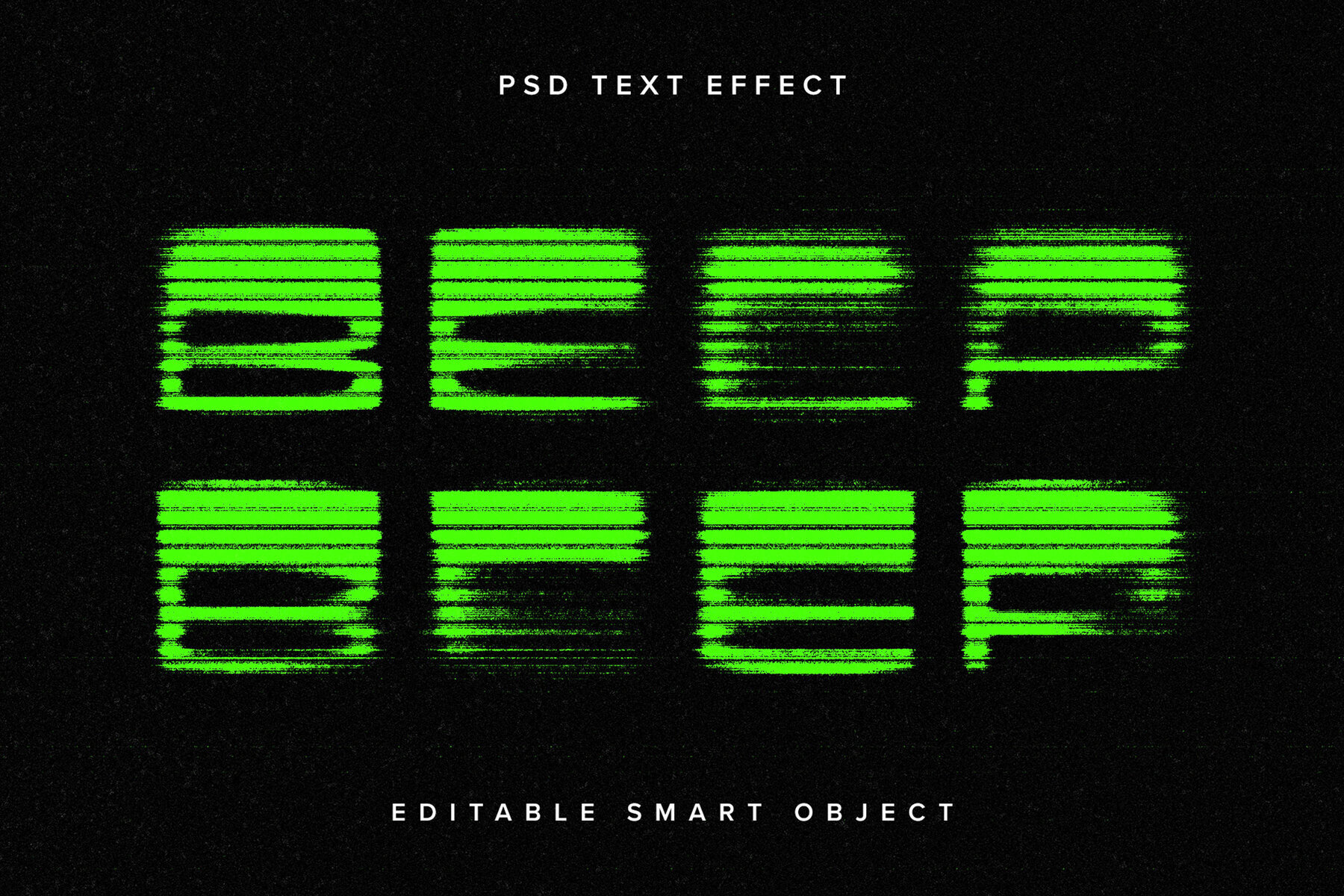 Neon Green Grunge Text Effect Mockup 1