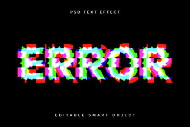 Glitch Text Effect Mockup