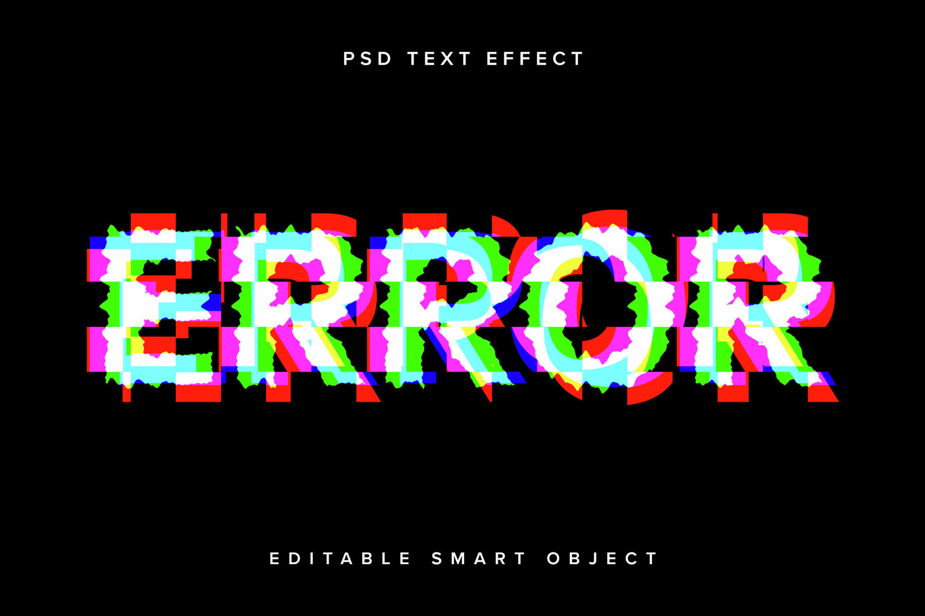 Glitch Text Effect Mockup 1