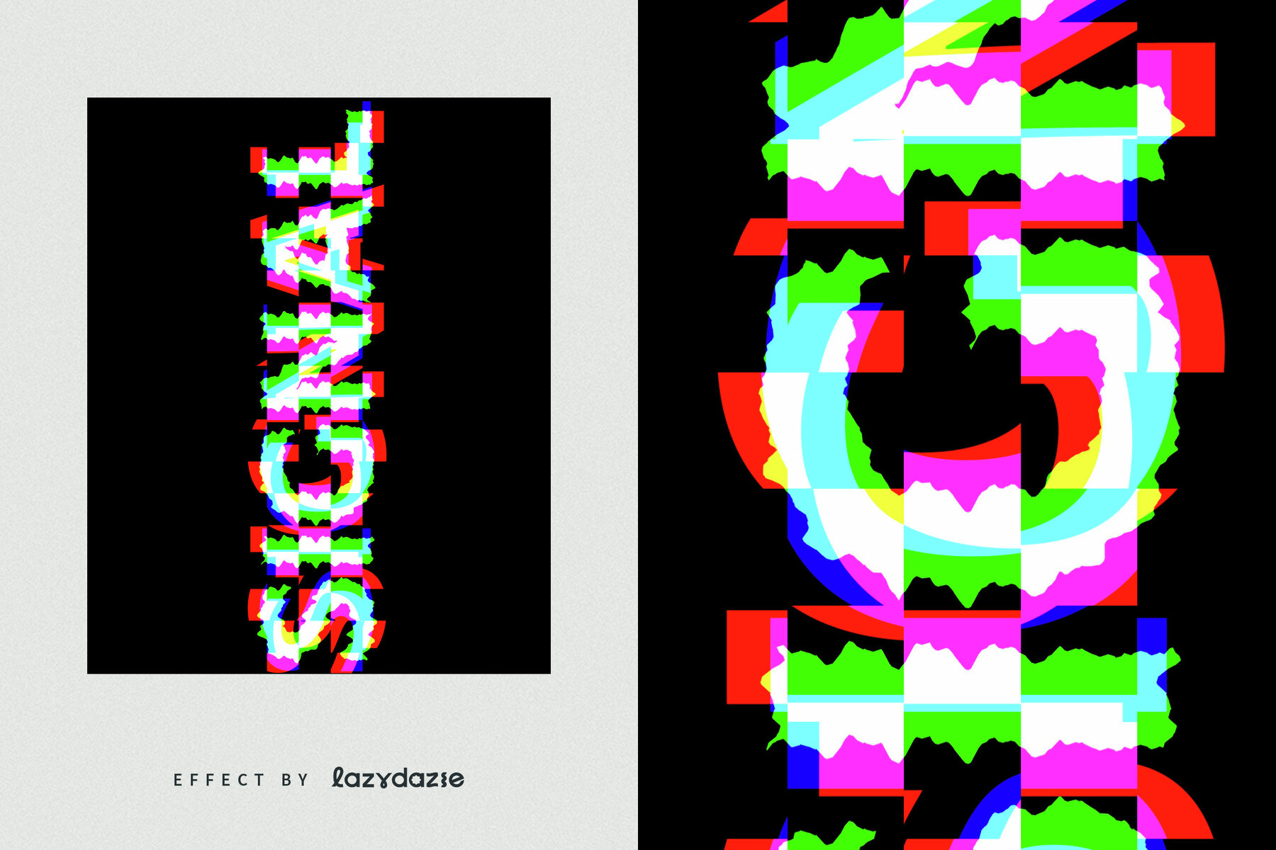 Glitch Text Effect Mockup 6