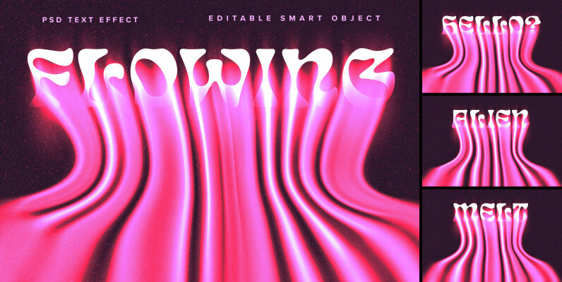 Pink Dissolving Text Effect Mockup