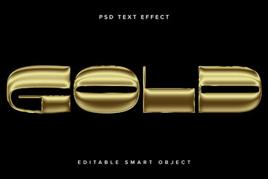 Gold Chrome Text Effect Mockup