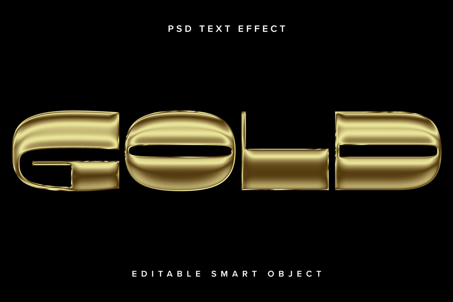 Gold Chrome Text Effect Mockup 1