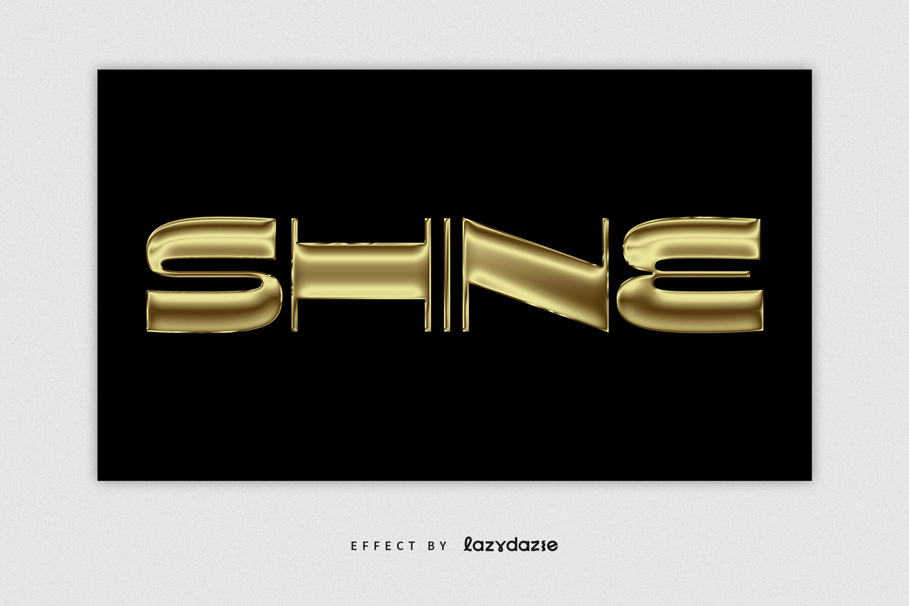 Gold Chrome Text Effect Mockup 2