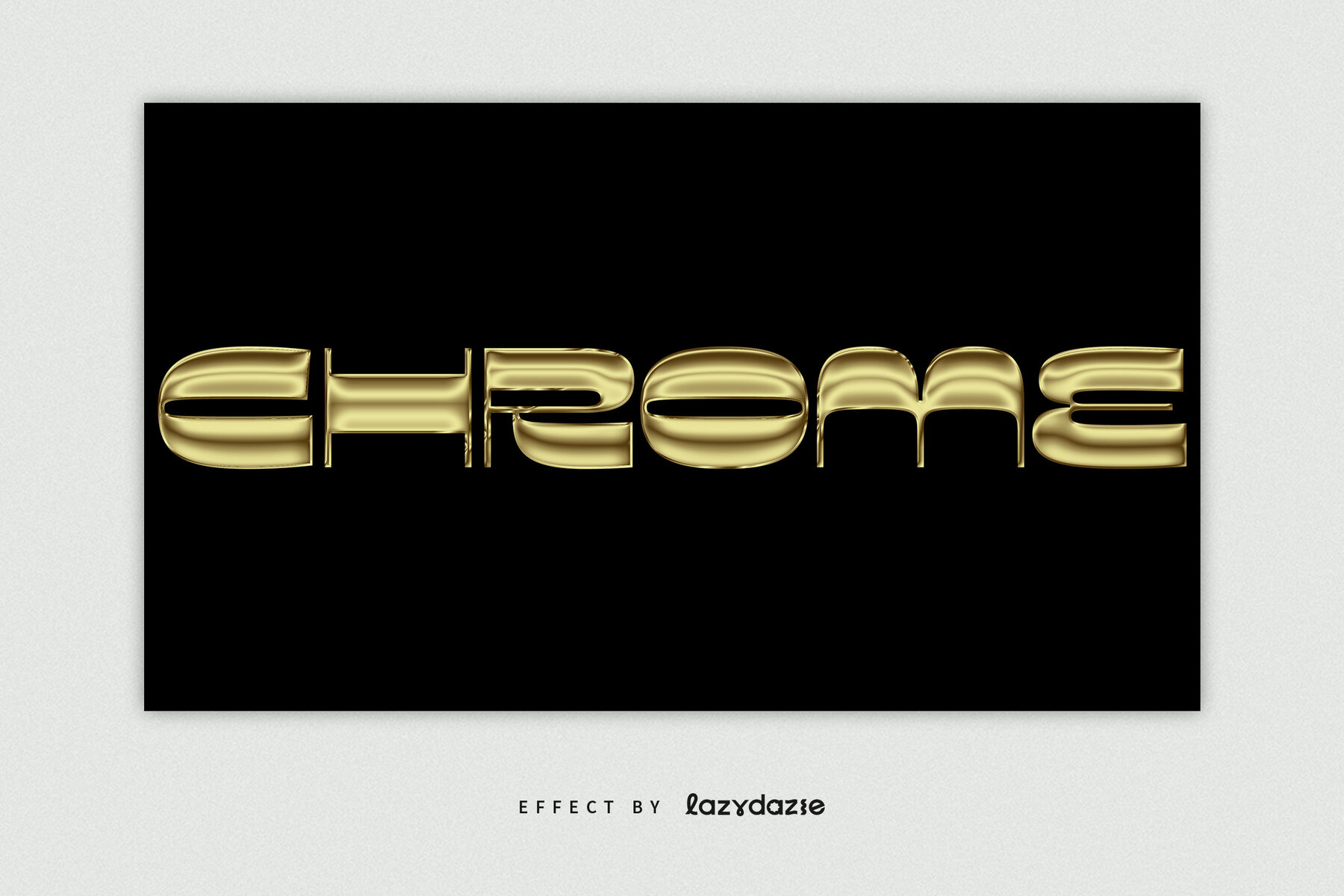 Gold Chrome Text Effect Mockup 4