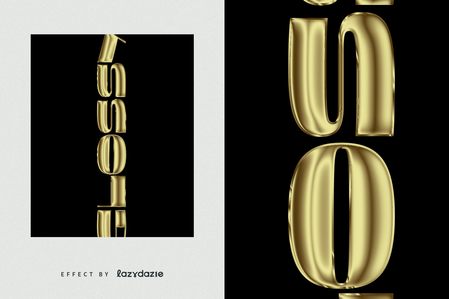 Gold Chrome Text Effect Mockup 6