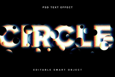 Colourful Distorted Text Effect Mockup