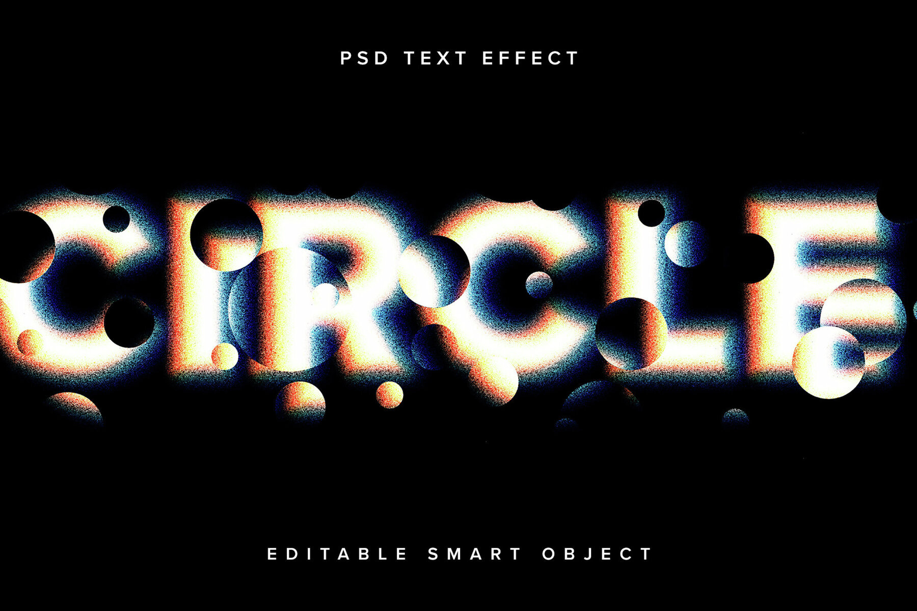 Colourful Distorted Text Effect Mockup 1
