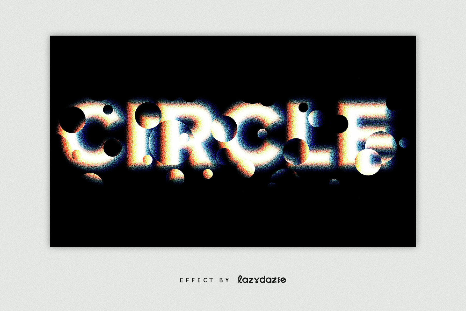 Colourful Distorted Text Effect Mockup 2