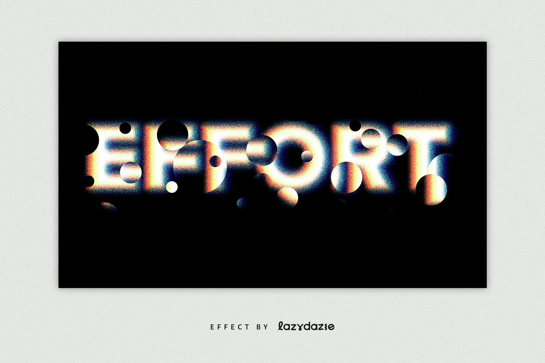 Colourful Distorted Text Effect Mockup 3