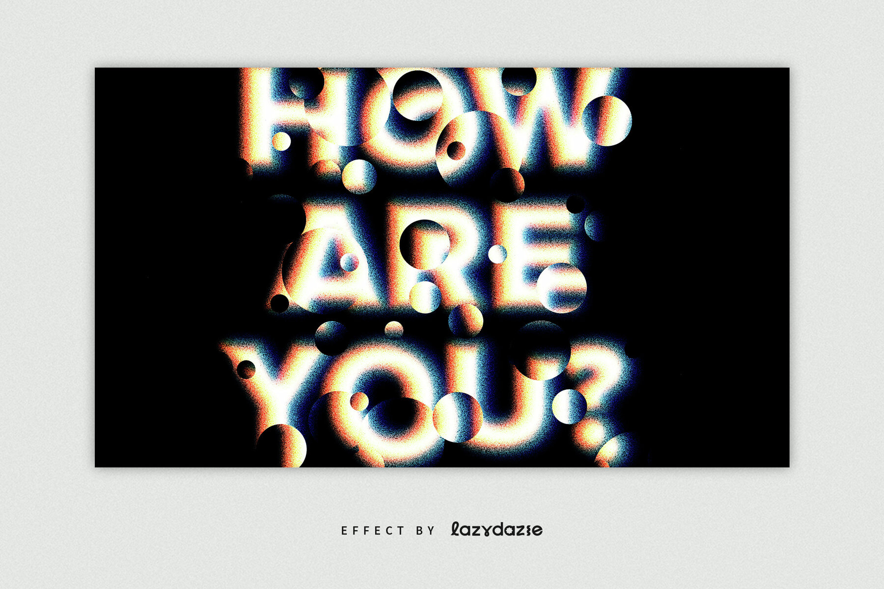 Colourful Distorted Text Effect Mockup 4