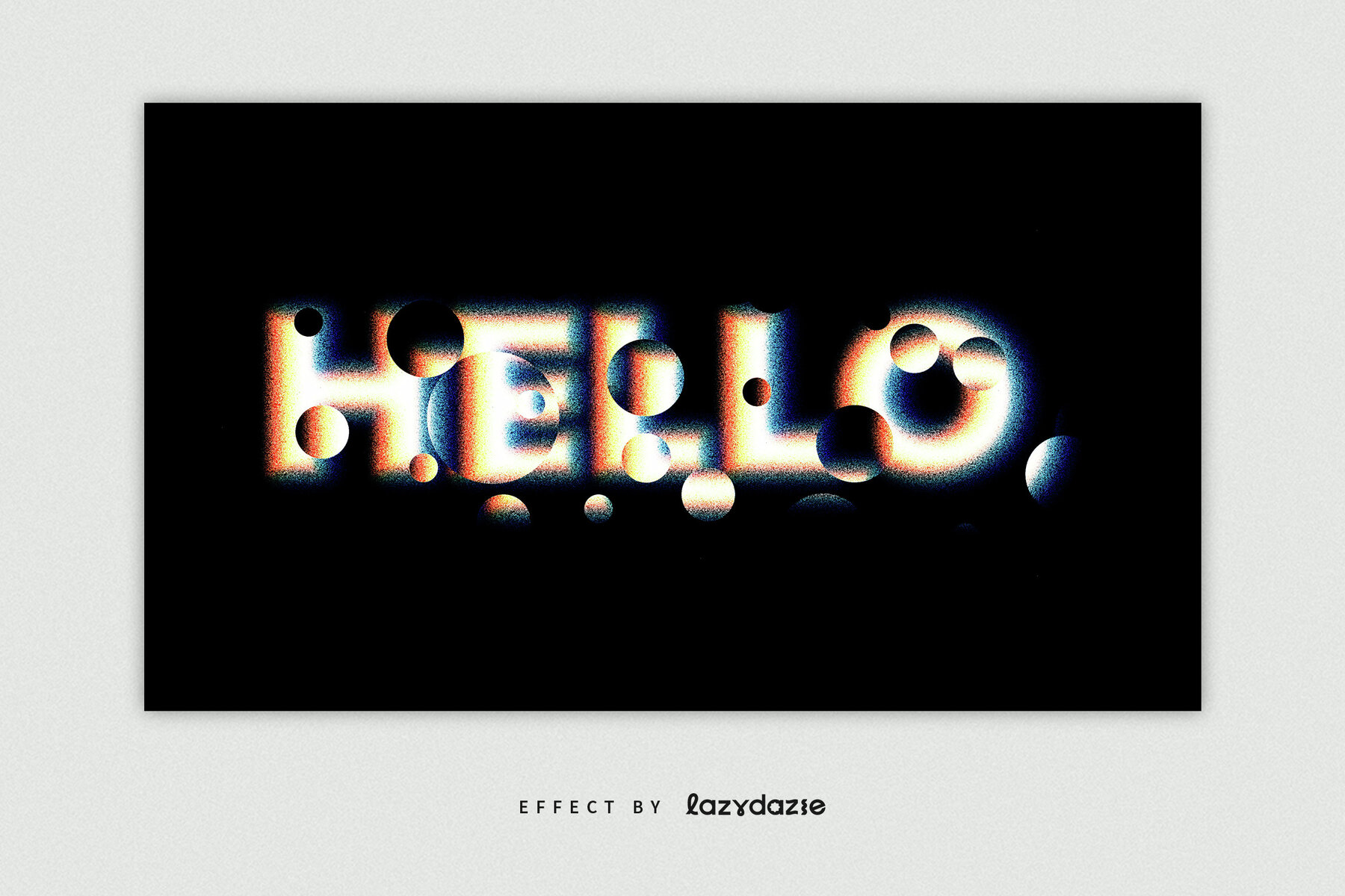 Colourful Distorted Text Effect Mockup 5