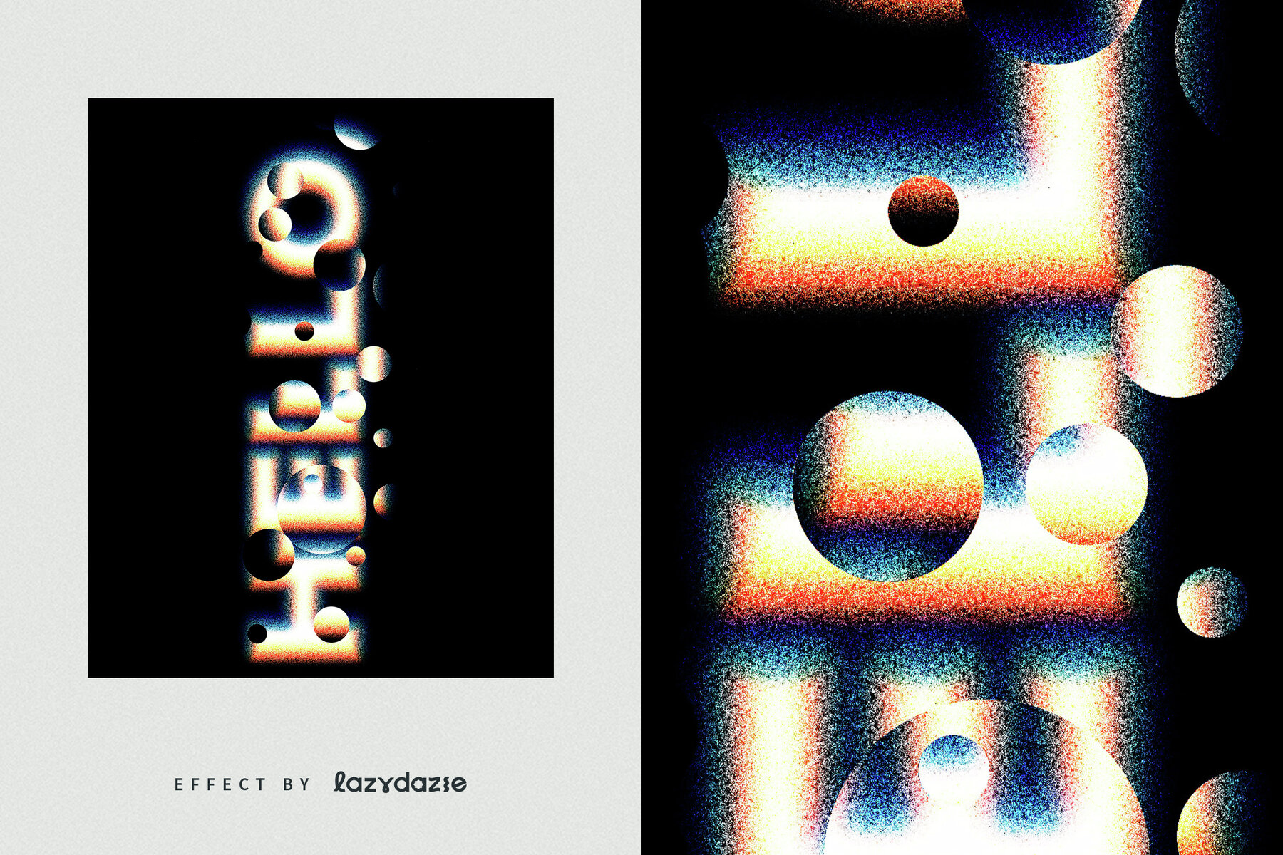 Colourful Distorted Text Effect Mockup 6