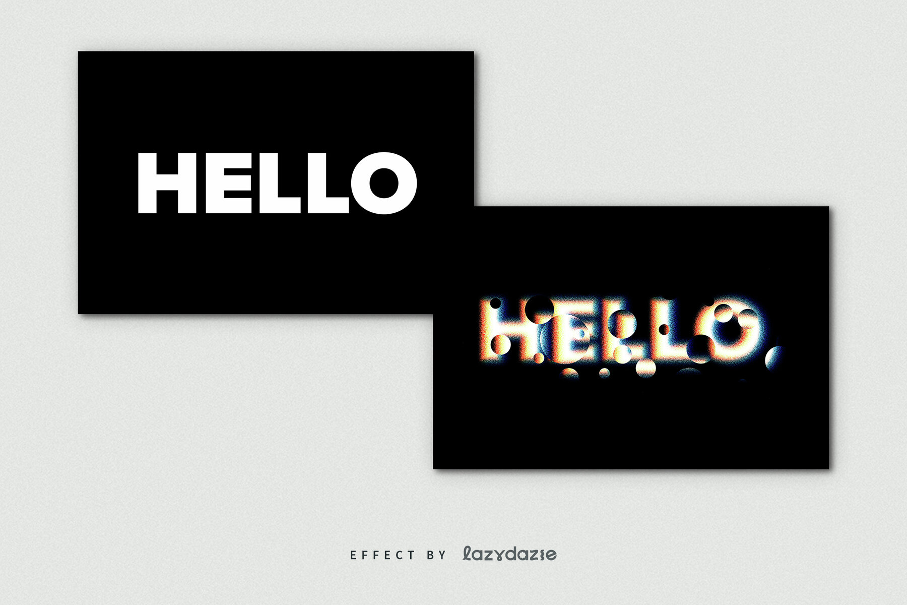 Colourful Distorted Text Effect Mockup 8