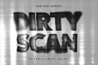 Dirty Scan Text Effect Mockup