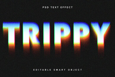 Dissolving Psychedelic Warp Text Effect Mockup