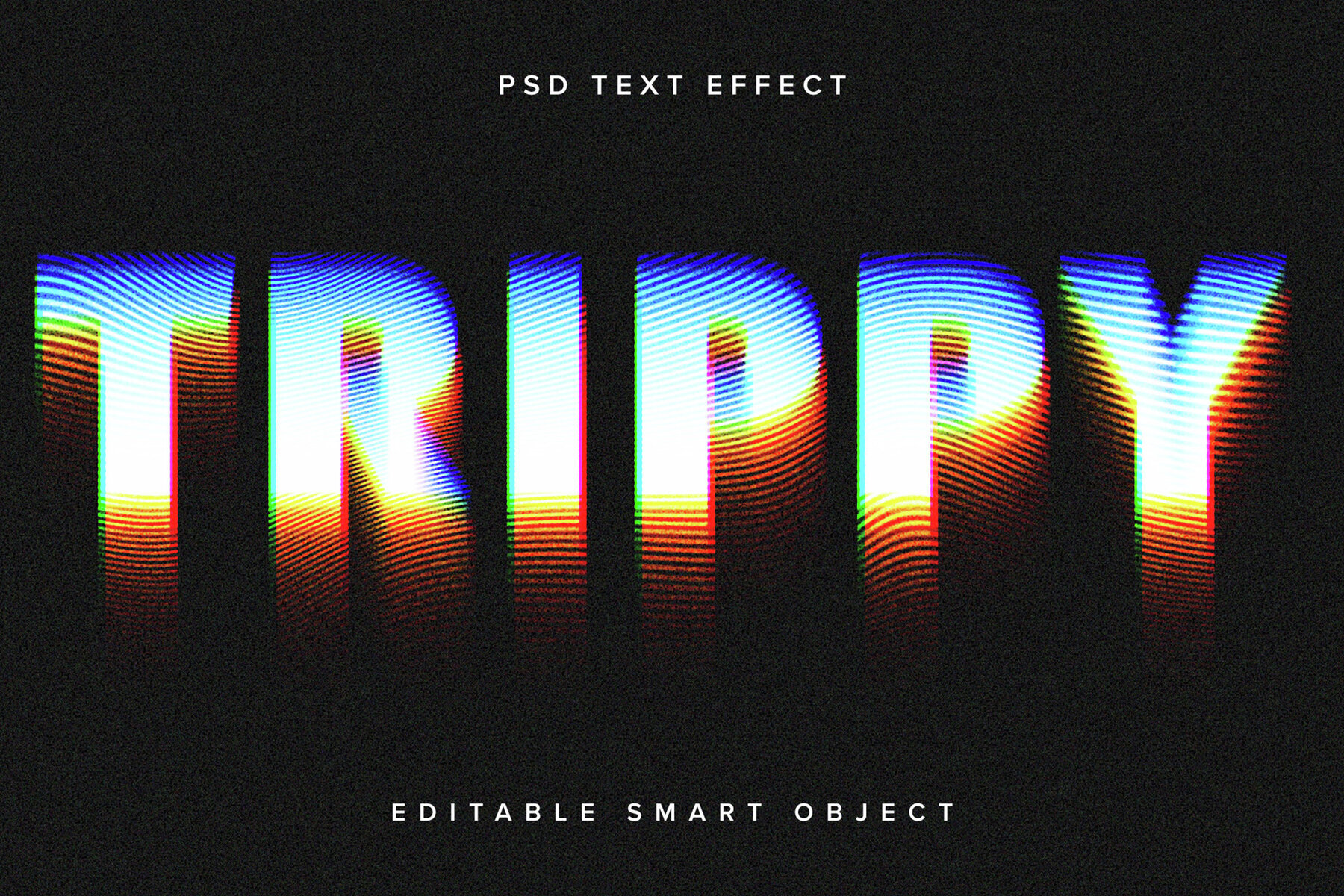 Dissolving Psychedelic Warp Text Effect Mockup 1