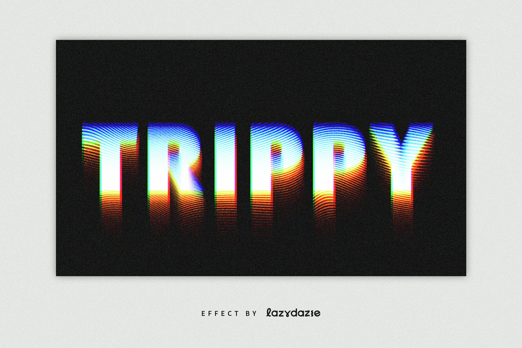 Dissolving Psychedelic Warp Text Effect Mockup 3