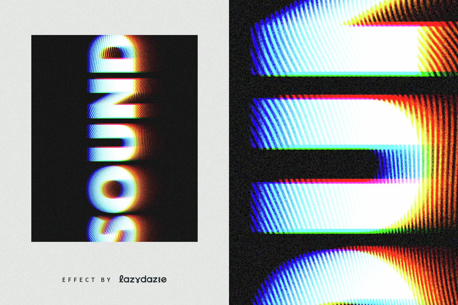 Dissolving Psychedelic Warp Text Effect Mockup 6