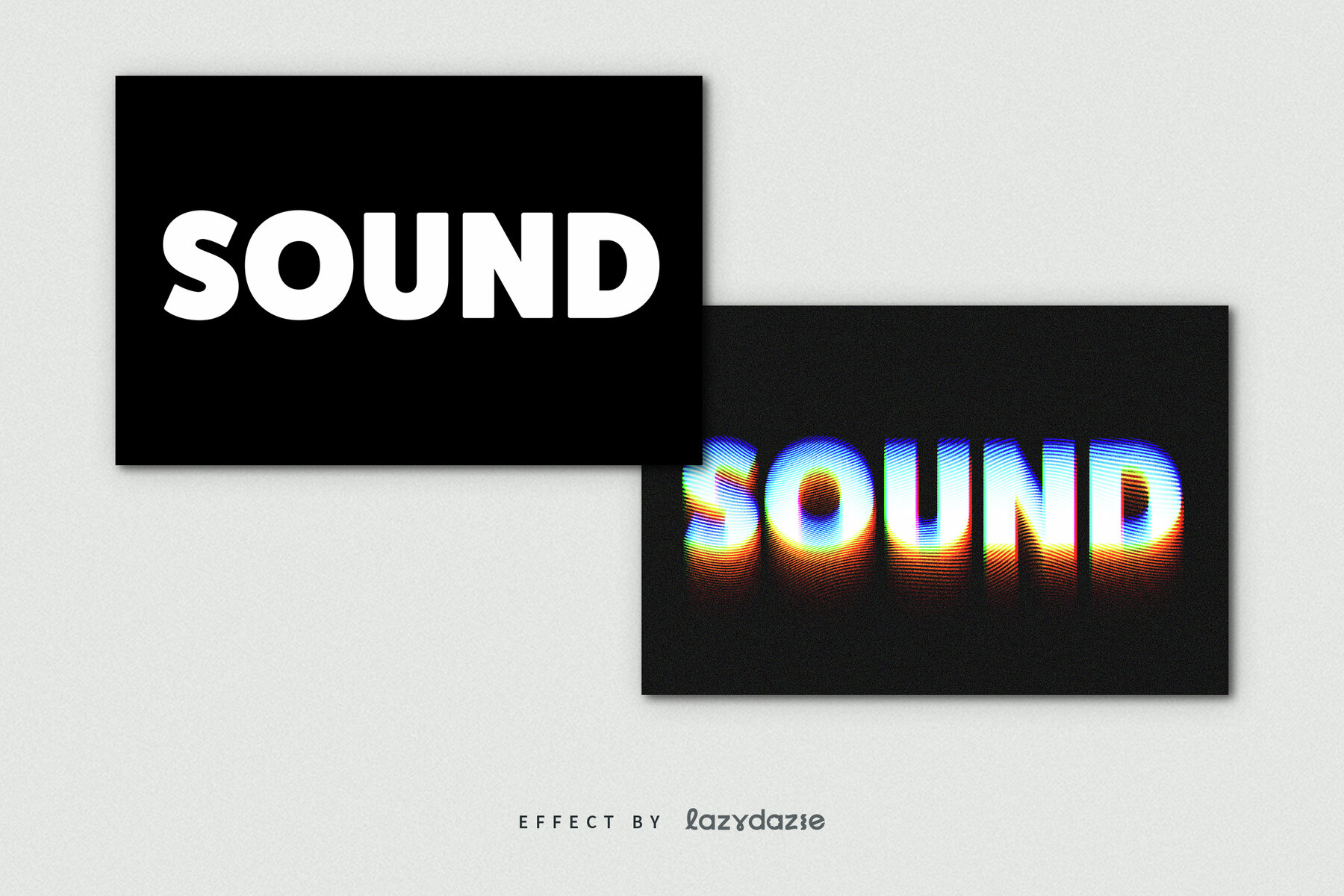 Dissolving Psychedelic Warp Text Effect Mockup 8