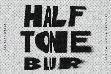 Warped Halftone Text Effect Mockup