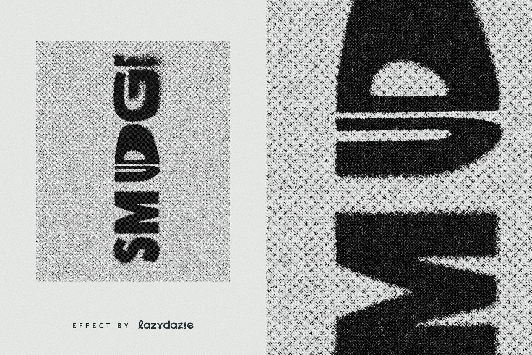 Warped Halftone Text Effect Mockup 6