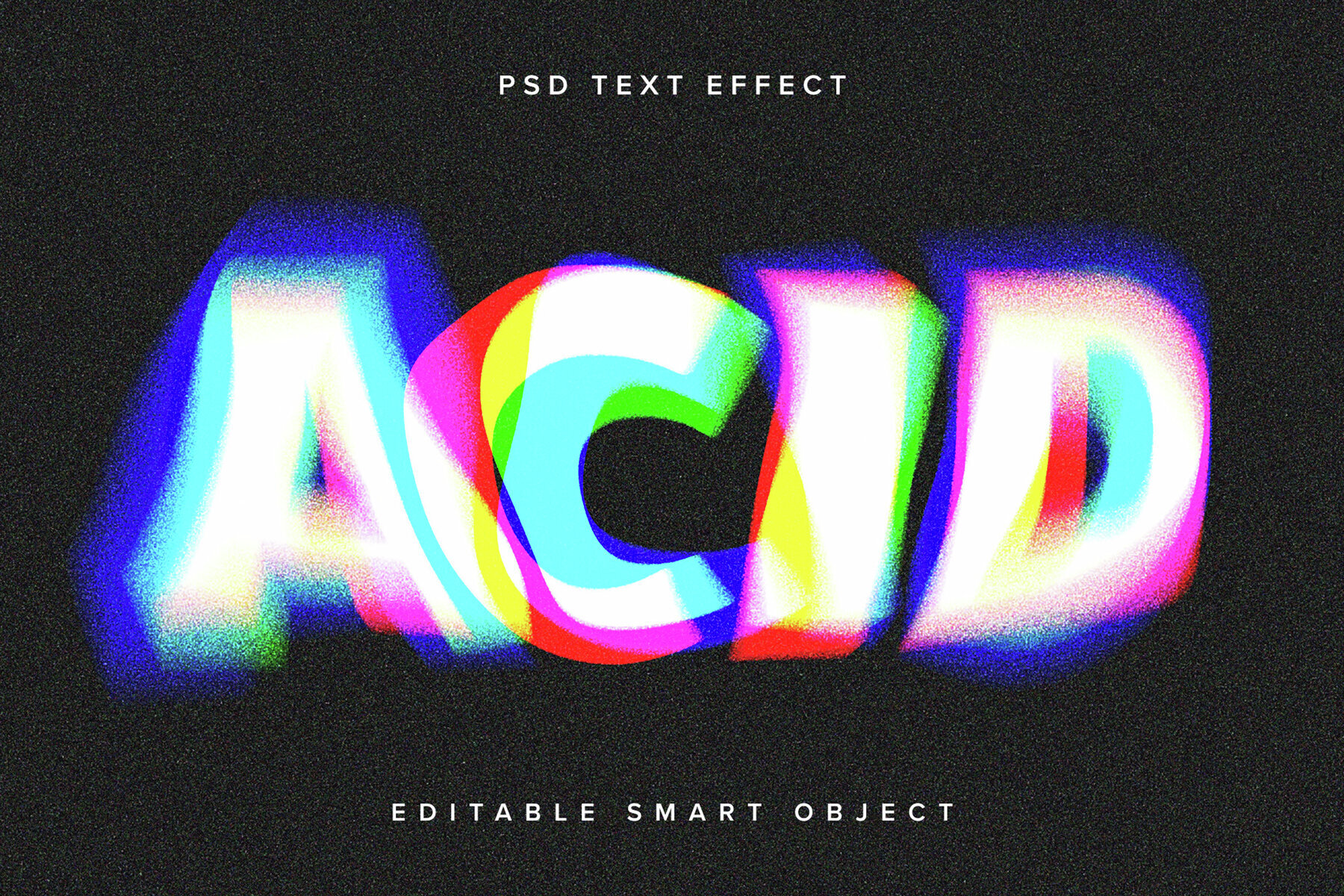 Warped Anaglyph Text Effect Mockup 1