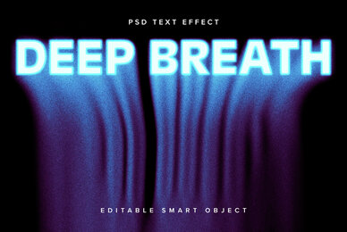 Blue Dissolving Text Effect Mockup