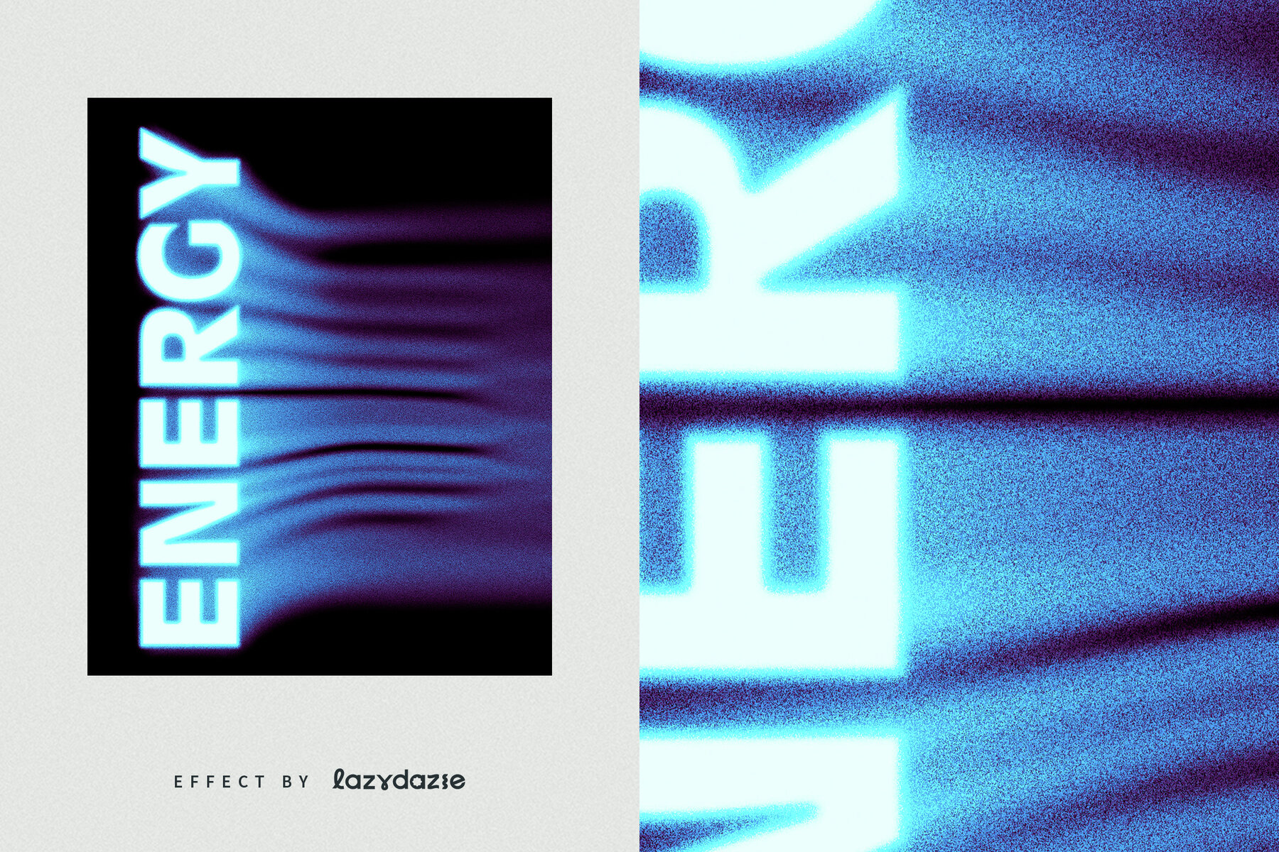 Blue Dissolving Text Effect Mockup 6