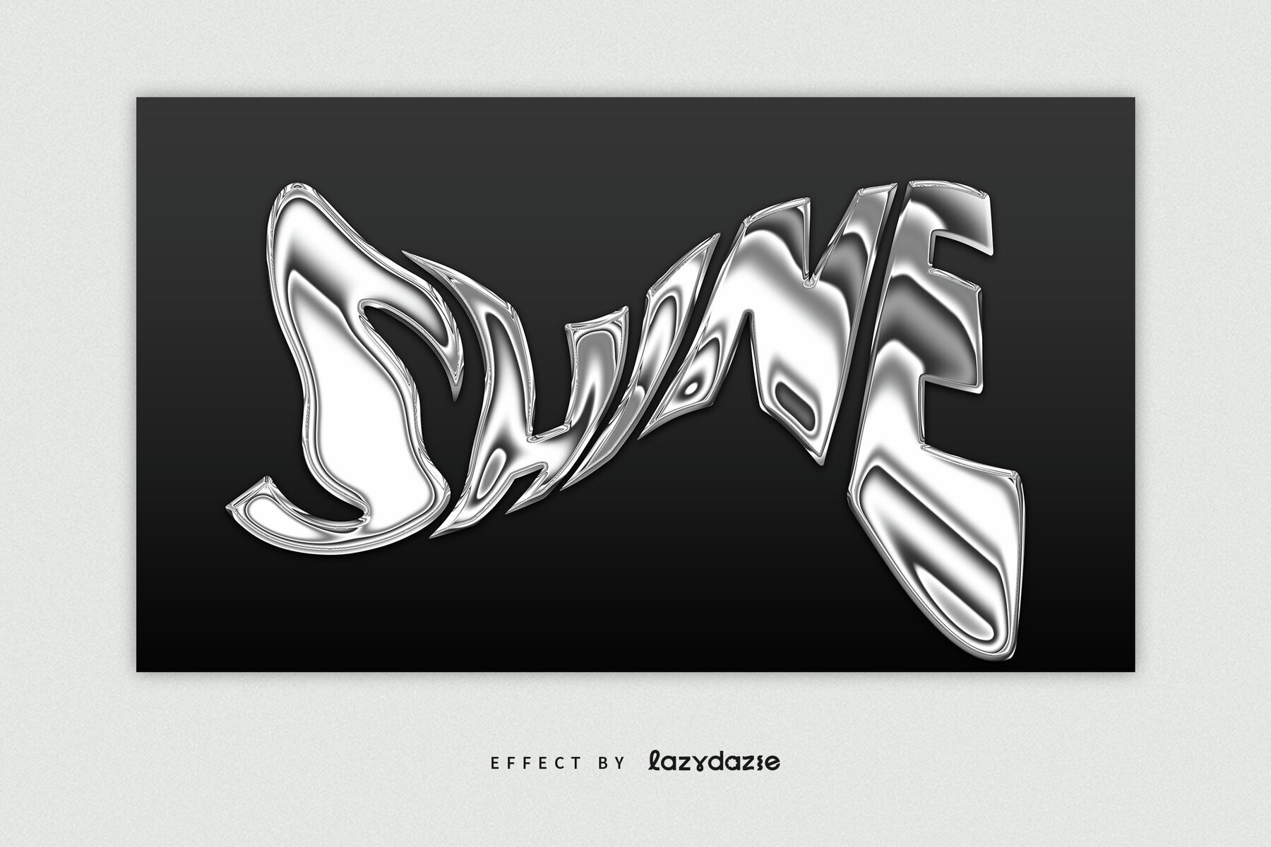 Warped Chrome Text Effect Mockup 2