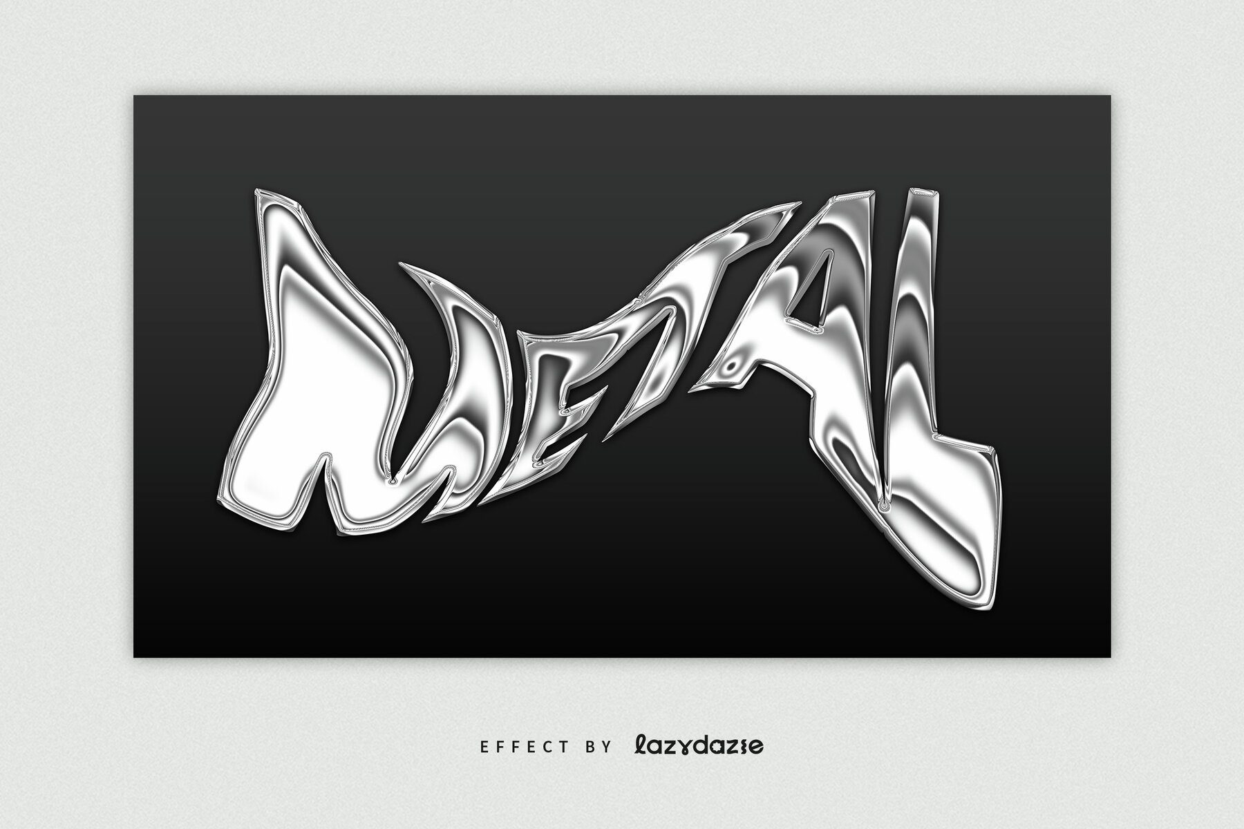 Warped Chrome Text Effect Mockup 4