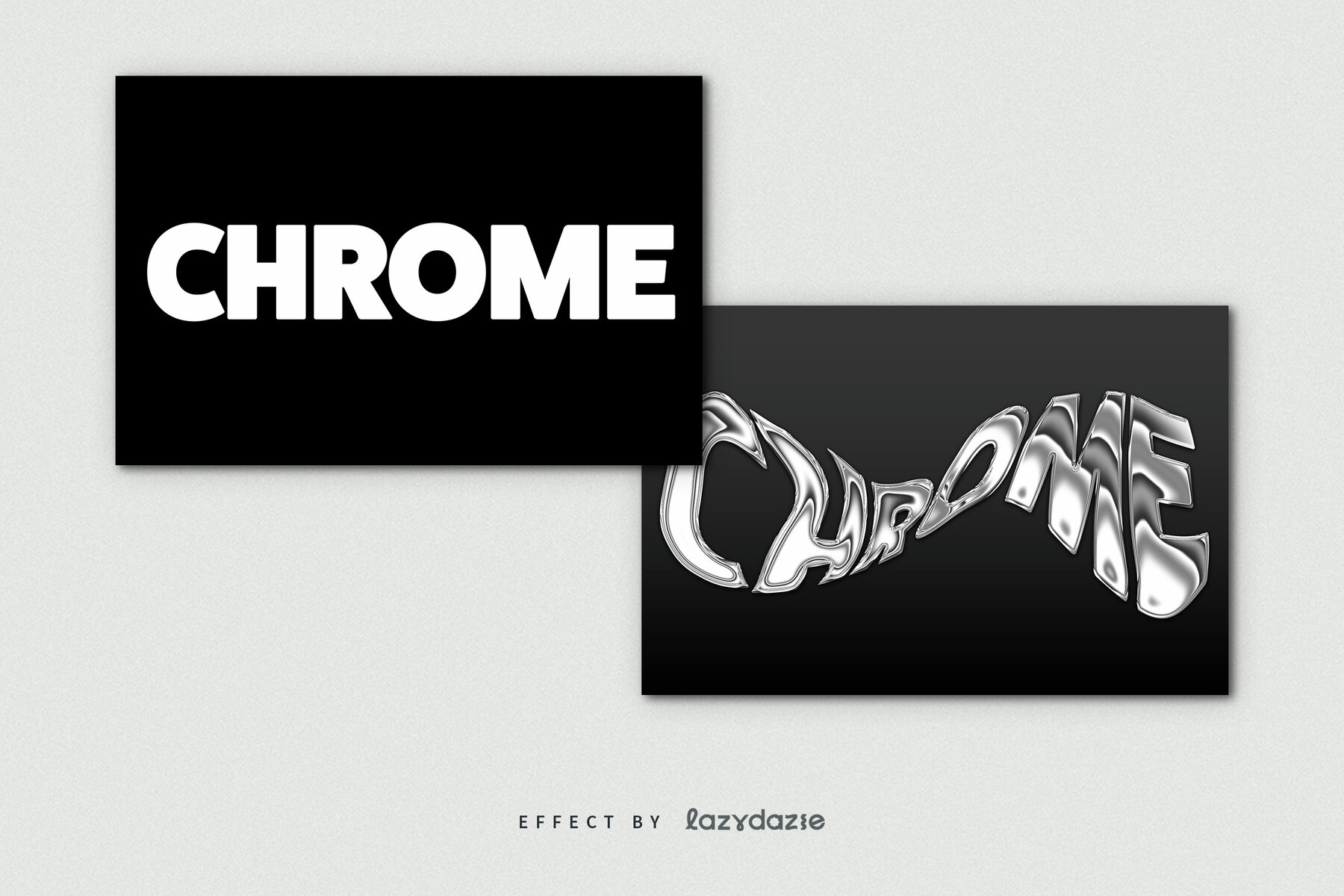 Warped Chrome Text Effect Mockup 8