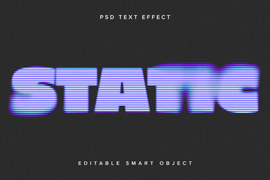 Blurred TV Glitch Text Effect Mockup