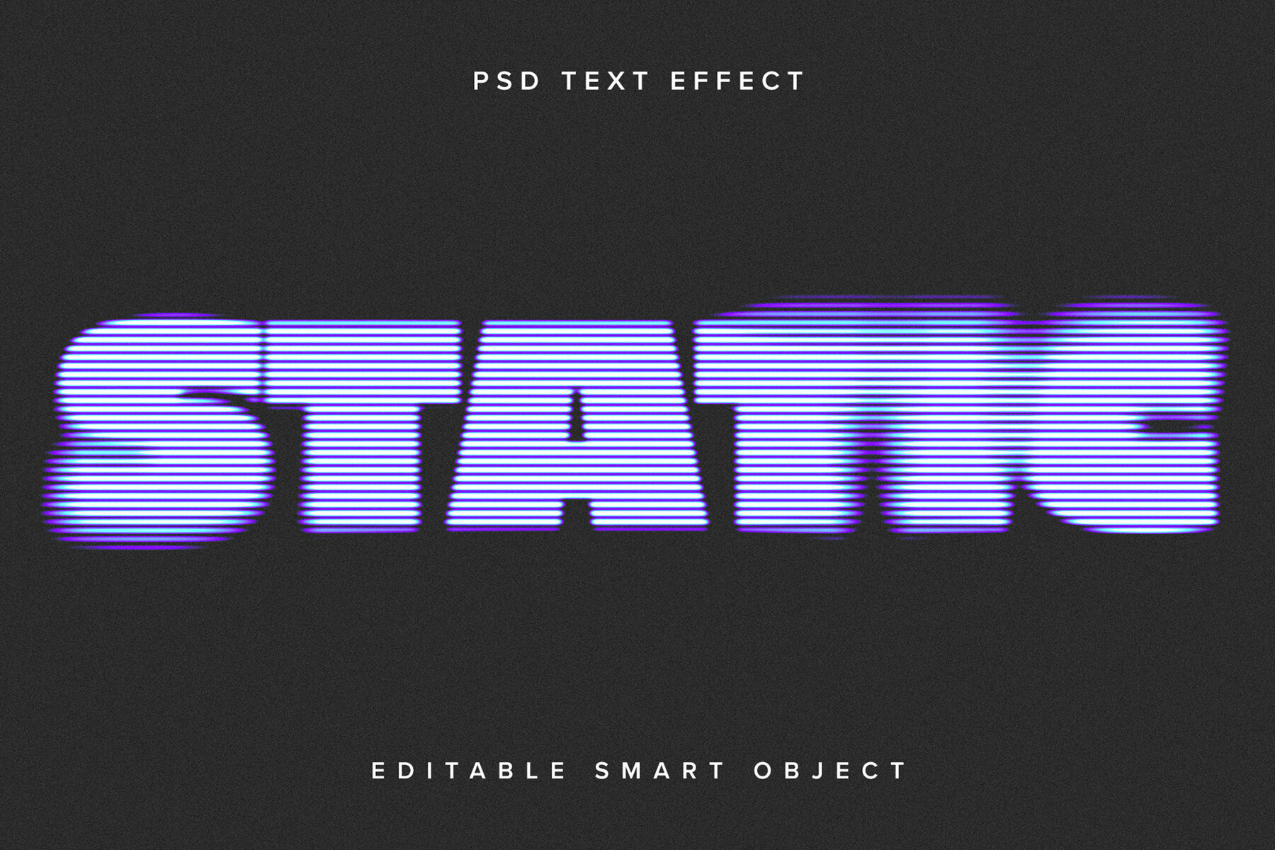 Blurred TV Glitch Text Effect Mockup 1