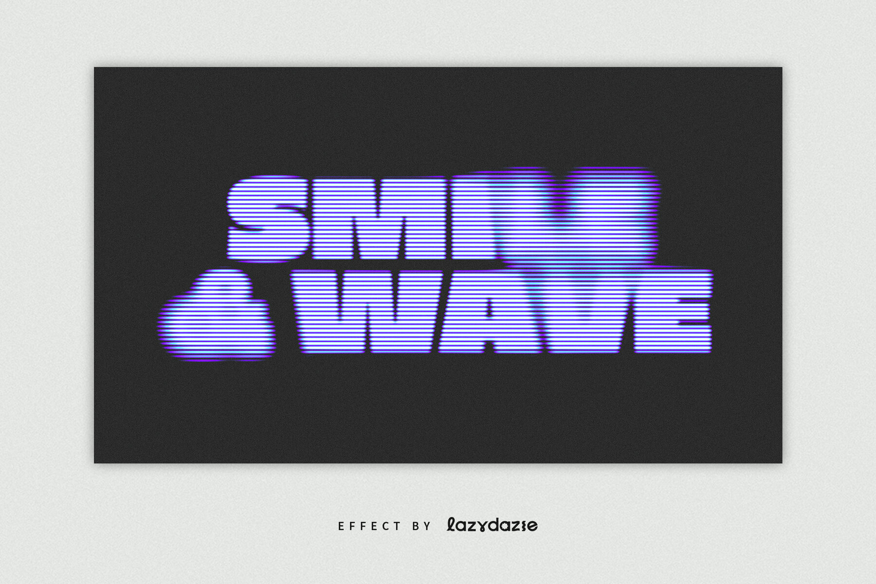 Blurred TV Glitch Text Effect Mockup 3