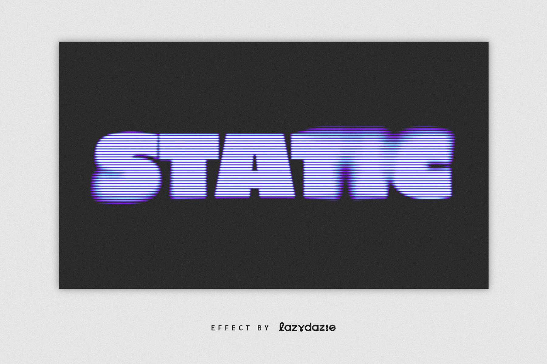 Blurred TV Glitch Text Effect Mockup 4