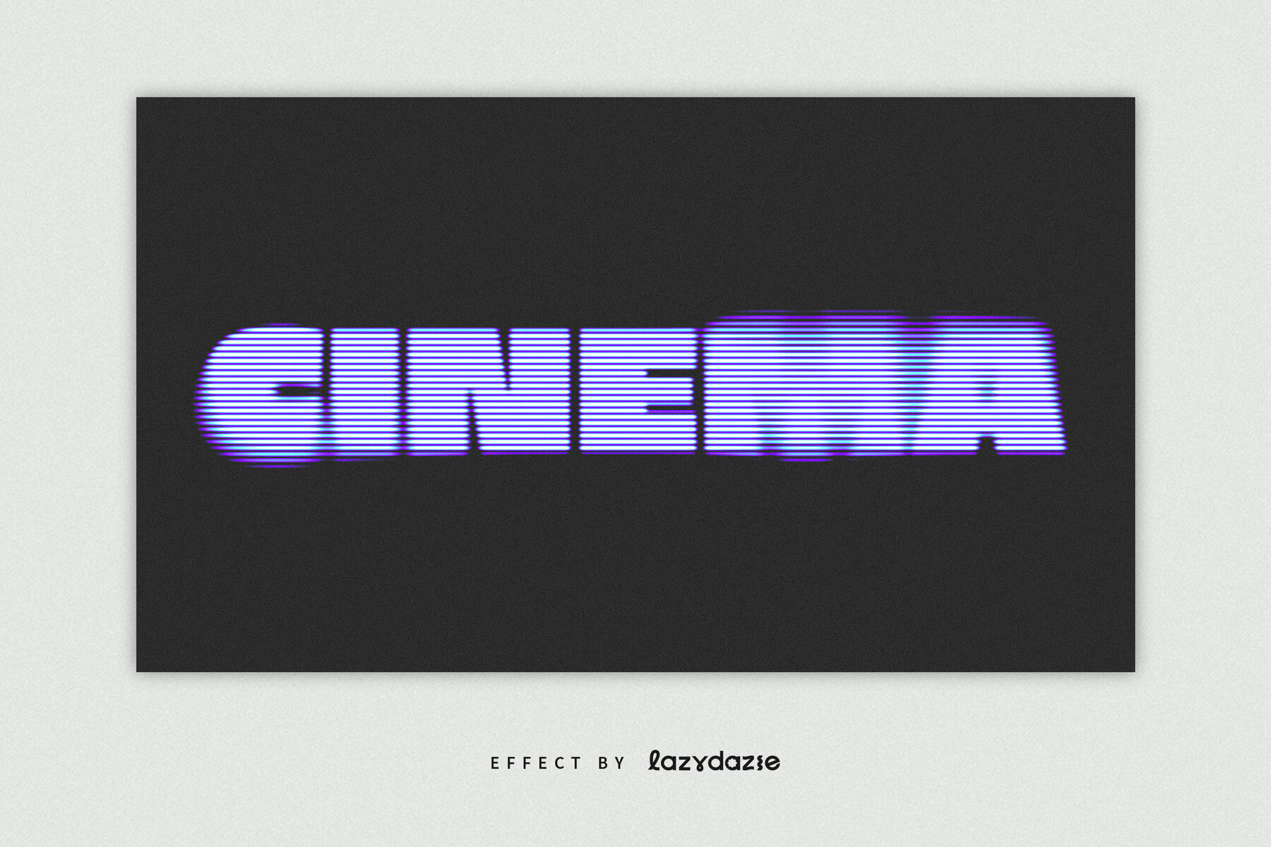 Blurred TV Glitch Text Effect Mockup 5