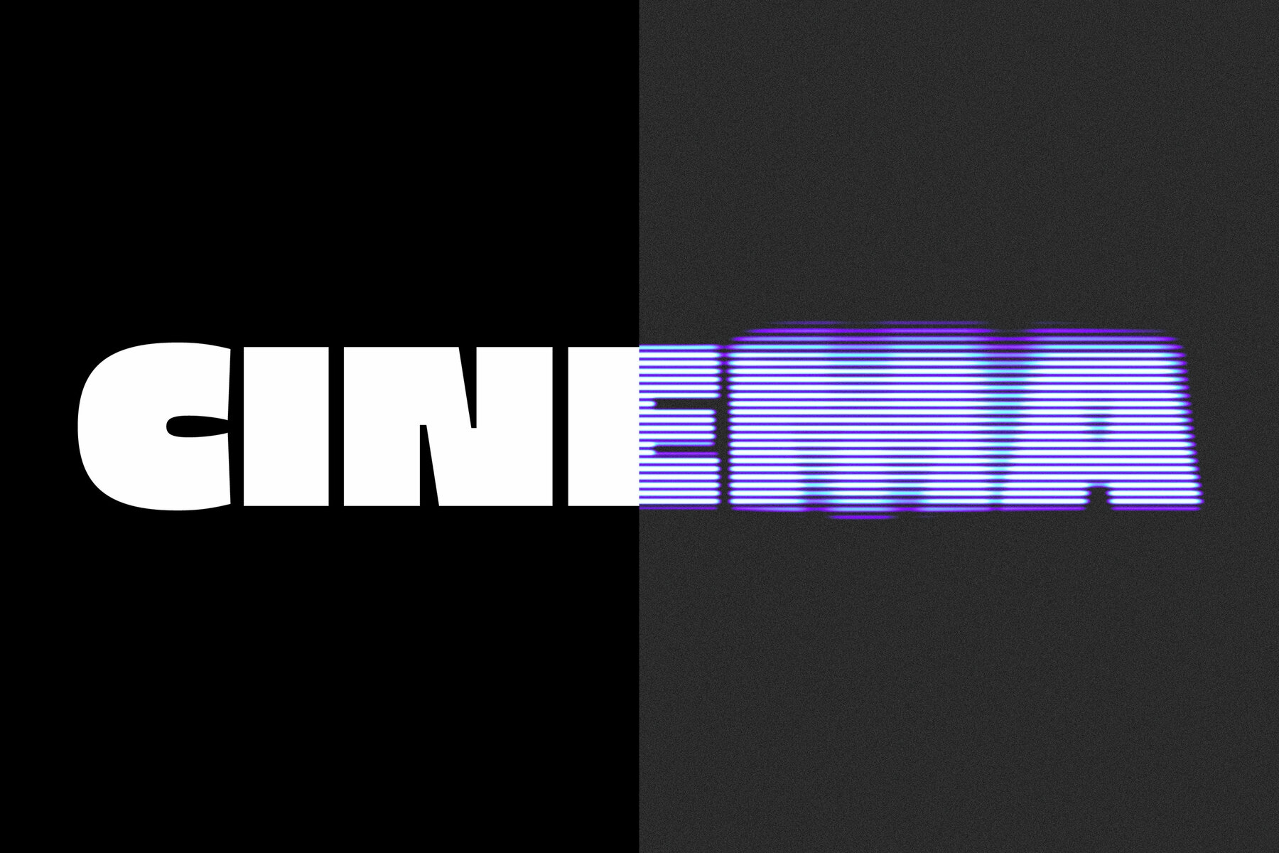 Blurred TV Glitch Text Effect Mockup 7