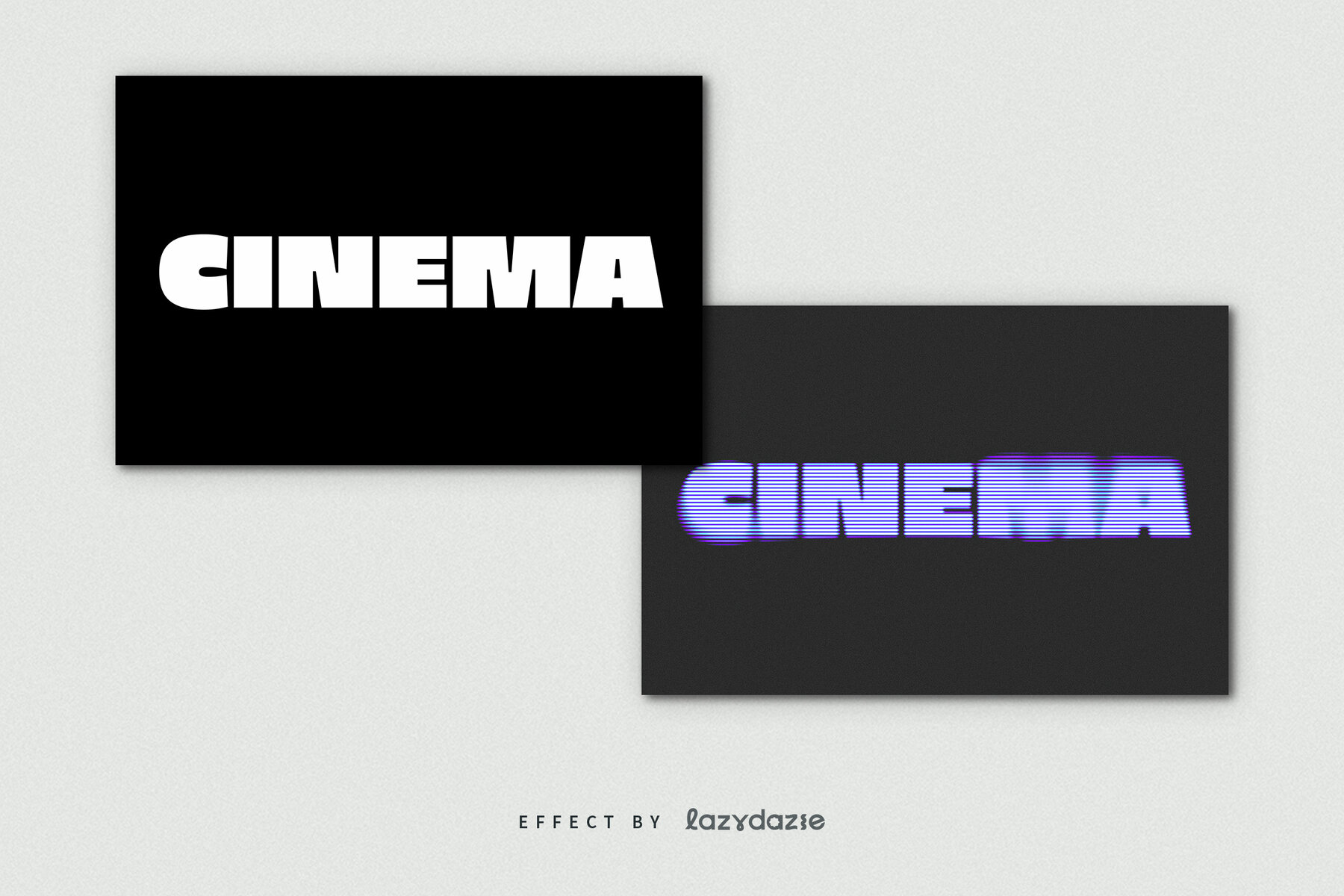 Blurred TV Glitch Text Effect Mockup 8