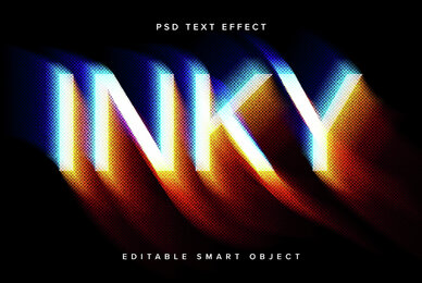 Colourful Disintegrating Text Effect Mockup