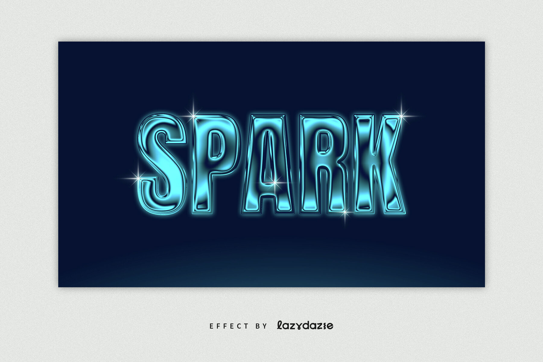 Blue Chrome Text Effect Mockup 2