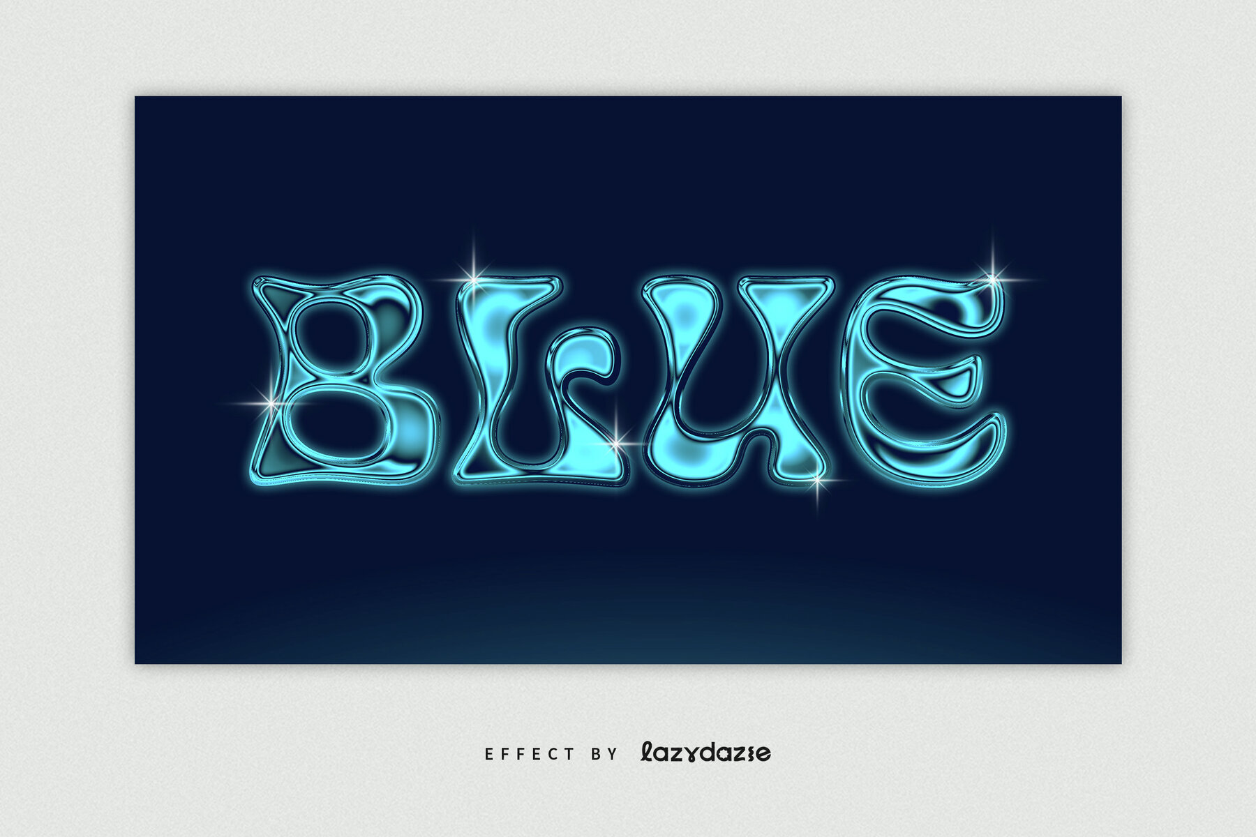 Blue Chrome Text Effect Mockup 3