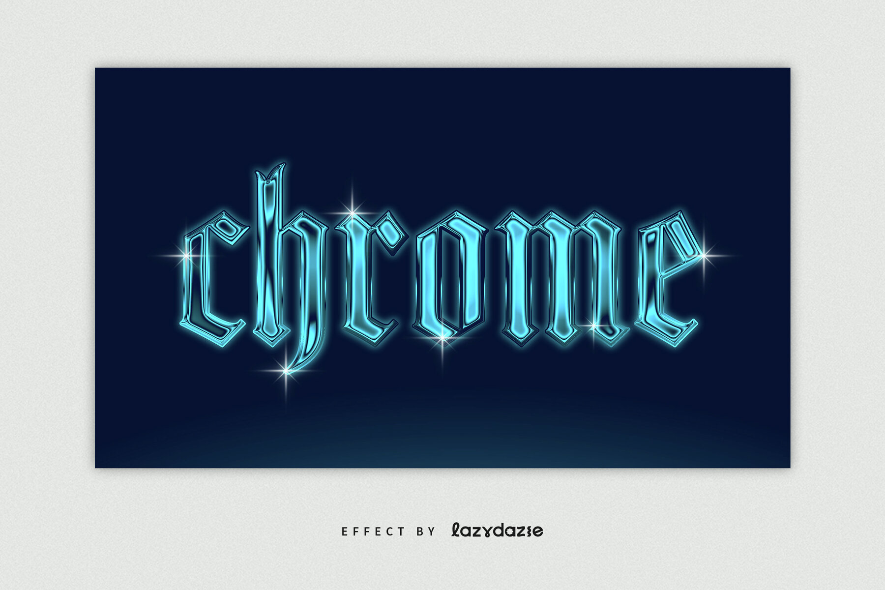 Blue Chrome Text Effect Mockup 4