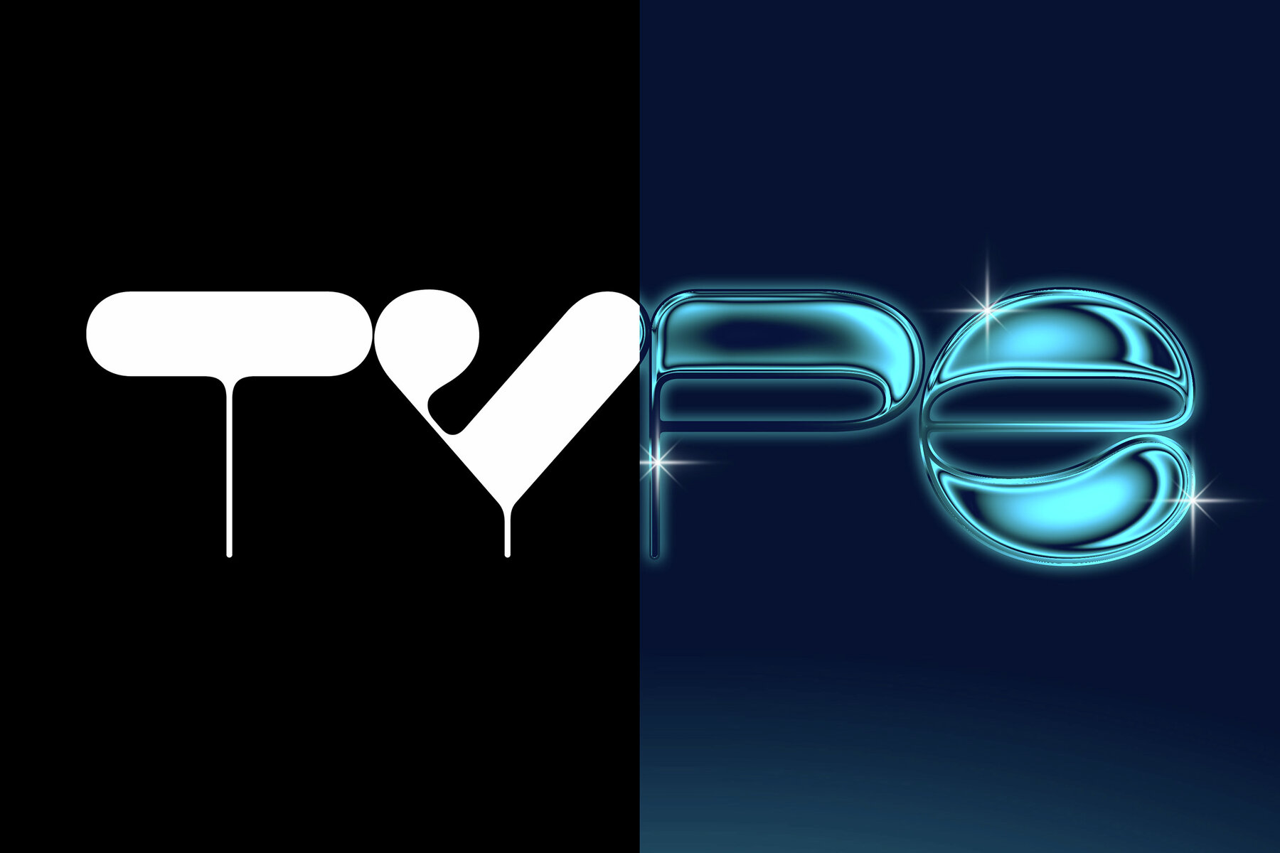 Blue Chrome Text Effect Mockup 7