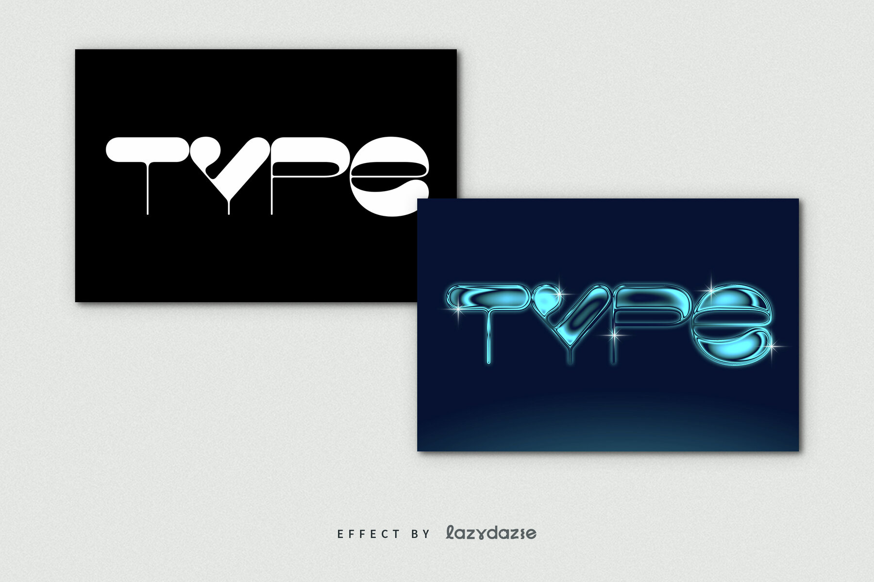 Blue Chrome Text Effect Mockup 8