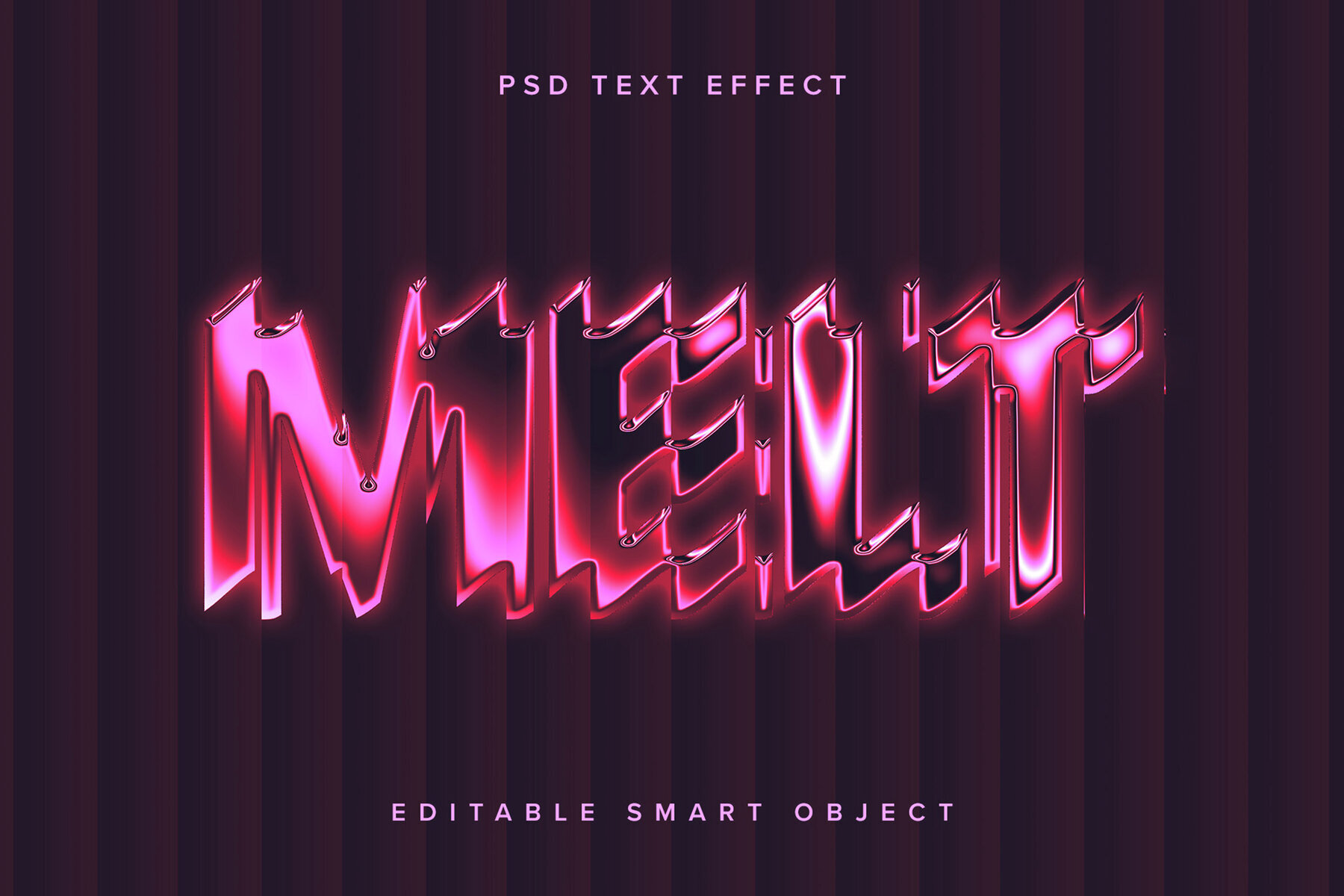 Distorted Pink Chrome Text Effect Mockup 1