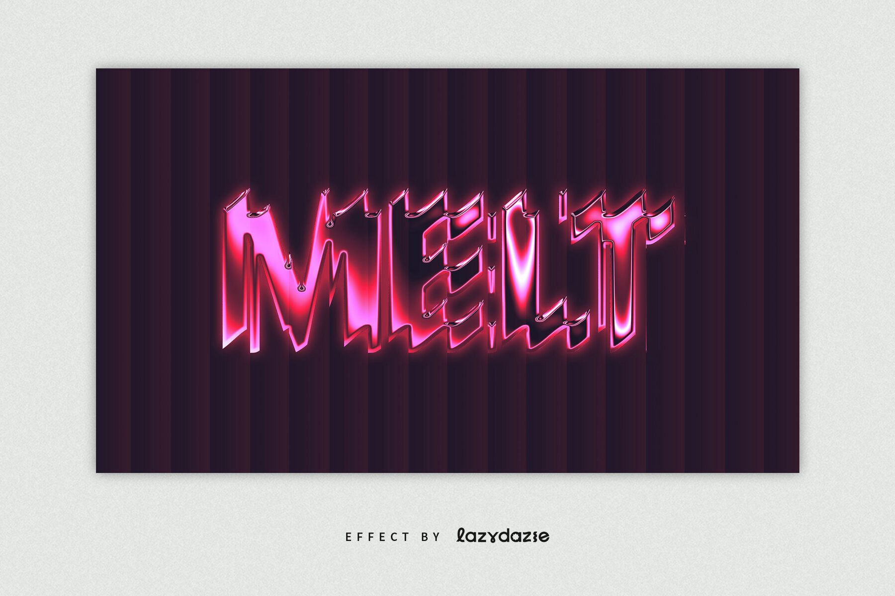 Distorted Pink Chrome Text Effect Mockup 2